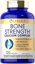 Carlyle Bone Strength vápník Komplex doplněk 124; s vitamínem D3, hořčík, K2, zinek a boron 124; 120 Kapsle 124; Non- GMO, gluten zdarma