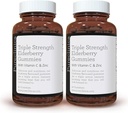 pureclinica Triple Strength Immunication Support - Elderberry Gummies s vitamínem C & Zinek x 180 Gummies (2 láhve 90) - až 6- Months Supply!