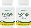 NaturesPlus Egg Yolk Lecithin - 600 mg, 180 Kapsle - Balení 2 - Soy Free, Gluten Free - 180 Celkem Service
