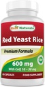 Nejlepší Naturals Red Yeast Rice s COQ10 60 Kapsle - Obsahuje 600 mg Red Yeast Rice a 30 mg CoQ10