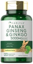 Carlyle Panax Ginseng & Ginkgo 5000mg PHARMAN 124; 120 Vegetariánských kapslí PHARMAN 124; Non- GMO & Gluten zdarma dodatek
