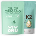 Olej Oregano Kapsle & Vitamin D3 10000 iu Plus K2 (MK-7) 200 mcg, 300 Coconut Oil Softgels