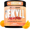 PROFUPS Dr. Jekyll Podpis Předcvičení Prášek s Creatine - Stim- Free Prework Podporuje svalový svazek & Vytrvalost - Caffeine- Free Gym & Fitness doplňky (Orange, 30 Služeb)