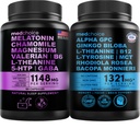 MEDCHOICE Sleep Melatonin (90ct) a Nootroppic Brain (60ct) Doplněk Bundle - Wellness Duo pro spánek, mozek, Focus, & Mood Support - Vegan, Non- GMO, gluten- zdarma