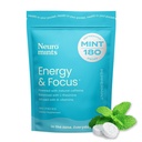 Mince NeuroGum Energy Caffein (180 kusů) - Bez cukru s L- theanine + přírodní kofein + vitamín B12 & B6 - Nootropní energie a focus dodatek pro ženy a muže - Keto & Vegan, Peppermint Flavor