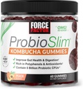 Force Factor ProbioSlim Kombucha Gummies for Digestive Health, Probiotics for Women and Probiotics for Men Made with 5 Billion CFU, Kombucha SCOBY Probiotic Gummies, Peach, 60 Gummies