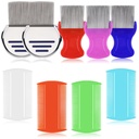 LABOTA 9 Pcs Lice Combs, Flea Combs, Hair Comb Double Siced Fine Tooth Combs, Odstranit lupy Comb s kovovými zuby, nerezové oceli Louse a nit Comb pro ošetření hlavy Lice