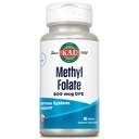 KAL Methyl Folate 800 mcg DFE, 5-MTHF Aktivní forma vitamin B9, listová kyselina dodatek, srdeční zdraví, Prenatal, Mood a Brain Support, rychlé rozpuštění ActiviTab, 60- denní záruka, 90 Servings, 90 tablet