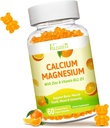 Vápník hořčík zinečnaté gumy s vitamínem D3 a K2, vysoká absorpce hořčíku Glycinát draslík pro imunitní a klidnou náladu, Vegan Orange Flavor 60 Gumy