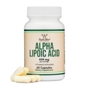 Alpha Lipoic Acid 600mg na servírování, 60 Kapsle (třetí strana testována, Non- GMO, gluten zdarma, Vegan Safe) Možný antioxidant pro neuropatii a kardiovaskulární zdraví (ALA dodatek) Double Wood