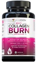 Multi Collagen Burn: Vícetype Hydrolyzované proteinové peptidy s kyselinou hyaluronovou, vitamin C, SOD B Bezproblémové, Typy I, II, III, V a X, Caffeine- Free (Neochucené kapsle)