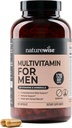 NatureWise Multivitamin pro muže - Denní mužská podpora - Minerály & Byliny pro energii, výkon, imunitu - s vitaminem A, C, D, B-Complex - Soy & Gluten-Free, Non- GMO - 240 Kapsle [6- Měsíční dodávky]