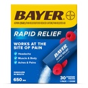 Bayer Rapid Relief Powder Packs with Aspirin & Caffeine, Disolvable Factory Pain Relief for Heads, Muscle and Body Pain, Raspberry Flavor (Balení se může lišit), Balení 3 x 10 Počet