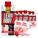 Labrada Lean Tělo Ready- to- Drink Jahodový protein Shake, 40g Protein, Syrovátka, 0 Cukr, gluten Free, 22 Vitamíny & Minerály, 17 Ounce (Recyklabilní karton & Lid - balení po 12) LABRADA