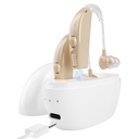 Odolnost vůči sluchu Zesilovače pro seniory Obnovené s hlukem Cancelling- sluchová pomoc Ztráta Zesilovač Senioři, Dospělí Nabíjení Case & Volume Control (1 pár), Beige C1
