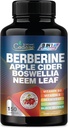 Doplněk k Berberine s Neem Leaf, jablečný ocet, VIT D3, E & More - 150 Kapsle Podpora imunitního systému, stravení a celkové zdraví