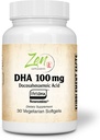 Zen doplňky - Neuromins DHA 100 Mg - Vegan & Řasy Sourced DHA dodatek podporuje oční zdraví, srdce zdraví, a Optimální Wellness 30-Vegcaps