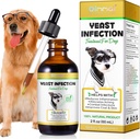 Psí kvasinková infekce Léčba, Přírodní kvasinková infekce Léčba pro psy, Podporuje Psí Ucho Infekce Léčba a alergie Itch Relief, Snížení zánětu, Zlepšit coat & Skin, Slacon Flavor, 2 Fl Oz