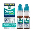 Vicks Sinex SEVERY Alergie & Sinus Nasal Spray, Original Ultra Fine Mist, Decongestant Medicine, Relief from Nasal Congestion due to Cold or Alergy, Sinus Pressure Relief, 265 Spreys x 2