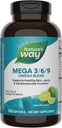 Nature 's Way Mega 3 / 6 / 9 Omega Blend, podporuje zdravou pleť, spojky, kardiovaskulární funkce *, Ryby, Flax, Brutální olej, 180 Lime Ochucené Softgels (Balení květen Vary)