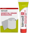 Terrasil Wound Care First Aid Kit: Medical Bandage & Wound Healing Ointment, Infekční ochrana pro borovice, Tlakové vředy, Ulcers, Blisters, Cuts. Dermatologist- Tested (0.5oz, 2 "x18" Bandage)