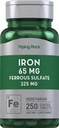 Piping Rock Iron Ferrous Sulfate 65 mg / 100 mg / 100 mg; 250 tablet / 100 mg / 100 mg; Supplementace železa / 100 mg / 100 mg / 100 mg / 100 mg / 100 mg / 100 mg / 100 mg / 100 ml
