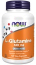 Nyní Potraviny Doplňky, L- glutamin 500 mg, Nitrogen Transporter *, Amino Acid, 120 Veg Kapsle