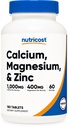 Nutrikost vápník, hořčík a zinek Tablety 1,415 mg, 180 Tablety - Vitamin / Minerální Směs Dodatek, 60 Služební - Gluten zdarma, Non- GMO