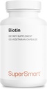 Supersmart - Biotin 10,000mcg / 10g za den (vysoká potence) - Vitamin B7 Biotin dodatek - Zdravé vlasy, kůže a nehtů 124; Non- GMO & gluten zdarma - 120 Vegetariánské kapsle