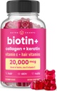 NutraChamps Vlasy kůže a nehty gumy 124; Biotin s kolagen & Keratin 124; 5000mcg Biotin Beauty Complex 124; Vitamin dodatek pro ženy a muže 124; Berry 124; Zdravé vlasy, Radiant kůže a silné nehty