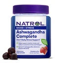 Natrol Ashwagandha Kompletní Gummy, 3-in-1 Denní Stres Podpora, Podporuje lepší nálada, snižuje příležitostný stres a únava, 30 Gummies, Až do 15 denní dodávky