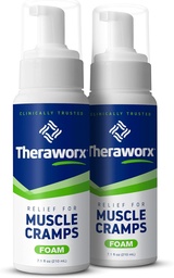 Theraworx Relief for Muscle Cramps Foam, 7.1 Oz (2 Count) | Clinically Trusted, Fast-Acting Muscle & Leg Cramp Relief, Made with Magnesium Sulfate. Paraben-Free, no mess or strong odor.