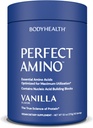 BodyHealth PerfectAmino Powder - BCAA and EAA Powder for Pre and Post Workout - Amino acid Energy Drink for men and women to Support Lean Muscle and Recovery - Vanilla - 60 Serings