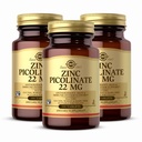 Solgar Zinek Pikolinát 22 mg, 100 tablet (balení po 3) - Podporuje zdravou pleť - podporuje imunitní systém, normální chuť a vize - Antioxidant - Non- GMO, Vegan, gluten zdarma, Kosher - 300 Celkem