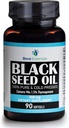 HalalEveryday Organic Black Seed Oil - USDA Certified Cold Pressed Glass Bottle Více než 1,5% Thymoquinone 3X Síla Turky Black Cumin Nigella Sativa Non- GMO 100% čistý černý olej (Kapsle)
