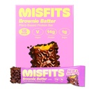 Misfits Vegan Protein Bars, Brownie Batter - Aktualizovaný recept 124; Plant based, Nízký cukr & Carb, High Fiber Snacks Of 124; Balení 15
