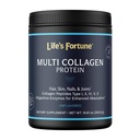 Multi kolagen Peptides Types I, II, III, V & X Hydrolyzovaný proteinový prášek - Grass- Fed, Směs s trávicím enzymem - pro pleť, vlasy, nehty, klouby & Gut zdraví, bez příchutí