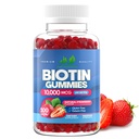 Biotin 10,000mcg Gummies for Women & Men (100 Count) - 2x maximální síla Biotin pro růst vlasů, kůže a nehty - gluten- Free, Vegan, Non- GMO, Great Ochutnávání Jahodové Flavor - 100 Gummies