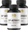 Golden After 50 BP-Activate - Příplatek oxidu dusnatého s esenciálními aminokyselinami - Krevní oběh a srdeční podpora Dodatek - 3 Lahve - 800mg L Arginin, AAKG, L Citrulline