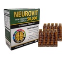 50.000 Vysoce silný vitamin B Komplexní tekutý doplněk, Mozek a nervový systém Posílení, 10 Ampoules, 3.4 fl oz (100ml), Rapid Absorpce, Non- GMO, gluten- bez