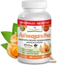 UDAF ověřené organické Ashwagandha s černým pepřem - 180 Kapsle - 1965mg Extra síla pro stres, spánek, nádech, štítné žlázy, zaostření, vlasy, Vegan čistý kořenový extrakt prášek - muži a ženy doplňky