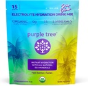Purple Tree Organic Electrolyte Hydration Packets - Pina Colada Flavor, Sugar- Free Liquid Hydration Sticks for Rapid Rehydratation, Daily Electrolyte Drink Mix for Dehydratation Relief, 15 Togo- Packs