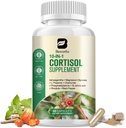Cortisol doplňky pro ženy, 10- in-1 Cortisol Reducer Manager Doplňky s Ashwagandha, Magnesium Glycinát, L- Theanine, Rhoddiola, Non- GMO, 60 Veganské kapsle