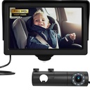 Dětská kamera, HD displej Mirror s funkcí Night Vision, 4,3 palců Dětská kamera s monitorem Široký pohled, BackSeat kamera Zadní pohled na sledování dítěte každý pohyb