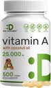 DEAL SUPPLAMENT High Potency Vitamin A 25000 IU, 500 Coconut Oil Softgels CARP124; Snadno absorbovaný, Přírodní rybí olej zdroj - Vitamíny pro oko, imunitní, & Skin Health - Snadno polykat, Non- GMO