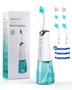 Nazální zavlažovací systém, bezšňůrový nazální Rinse stroj pro Sinus Relief & Nasal Care, Electric Neti Pot se 6 tipy a 40 Salt Packs Nazální zavlažování Sinus Rinse System Kit pro dospělé a děti