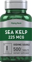 Piping Rock Sea Kelp doplňky 124; 225mcg colum124; 500 tablet colum124; Non- GMO, gluten zdarma