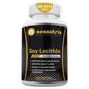 Soy Lecithin Kapsle 1200mg (jeden den, 100 Softgels) Imunitní podpůrný dodatek Bohaté na fosfolipidy podporuje metabolismus, Brain & Heart Health & Cell Functions Made in USA Non- GMO by Neonutrix