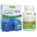 Pharmepa Restore & Longvida Lipided Curcumin 500mg Bundle, 1000mg Pure EPA Omega33 Fish Oil & Ultra Bioavailable Curcumin, by Igennus