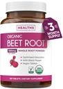 Organic Beet Root Powder Tablety - Extra Pepper Extract s Black Pepper Extract pro zlepšení absorpce na podporu srdeční zdraví Oxid dusičný výroba a atletický výkon (3 měsíce)
